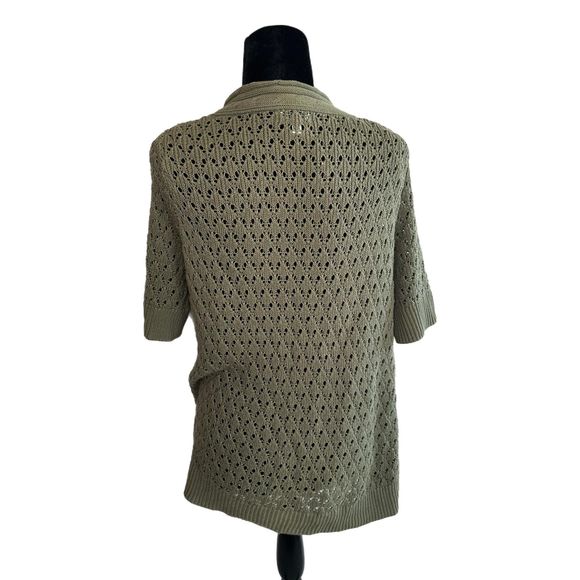 Croft & Barrow Olive Green Short Sleeve Knit Cardigan, Medium, Pre-owned - Picture 2 of 7